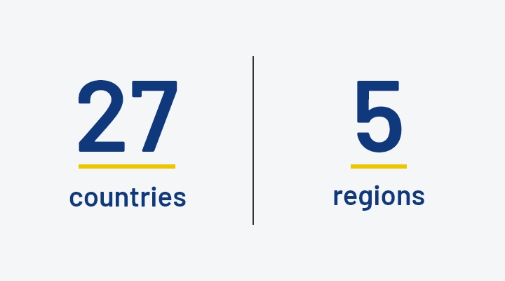 Number of countries and regions where we conduct transactions